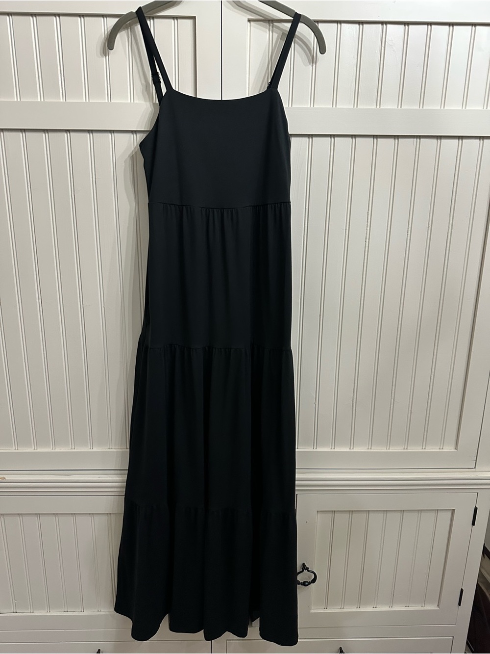 SO Black Tiered Spaghetti-Strap Maxi Dress